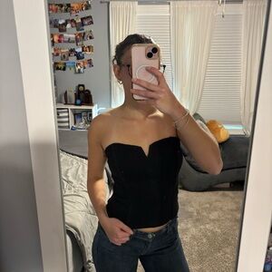 NWT Porridge Clothing from Anthropologie Black strapless corset top